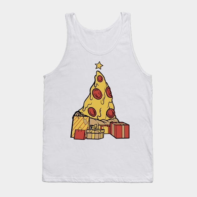 Pizza Christmas Tree Tank Top by madeinchorley